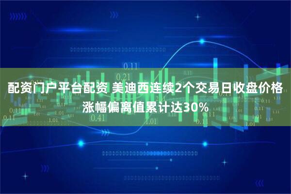 配资门户平台配资 美迪西连续2个交易日收盘价格涨幅偏离值累计达30%
