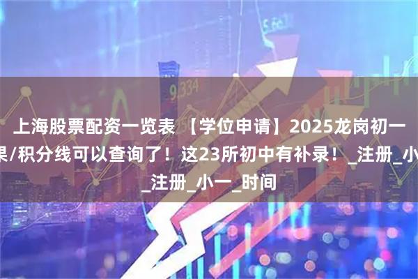 上海股票配资一览表 【学位申请】2025龙岗初一录取结果/积分线可以查询了！这23所初中有补录！_注册_小一_时间