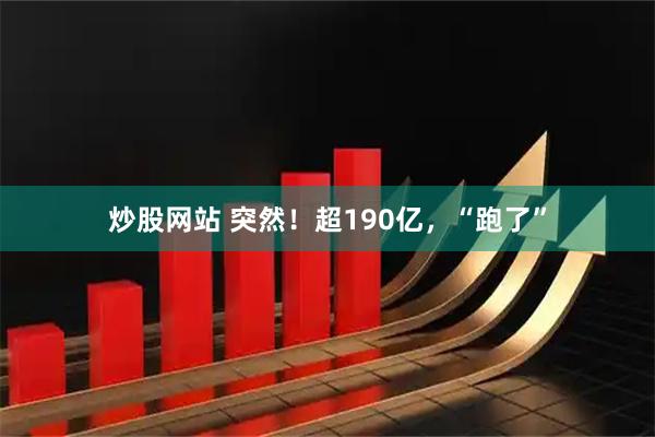 炒股网站 突然！超190亿，“跑了”