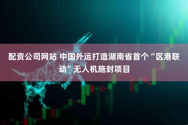 配资公司网站 中国外运打造湖南省首个“区港联动”无人机施封项目
